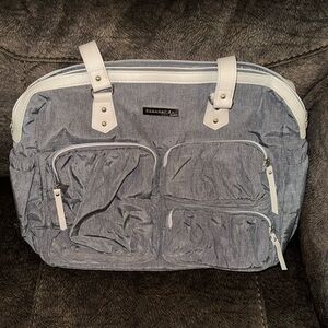 Gray Bananafish studio nylon diaper bag w/changing‎ pad
